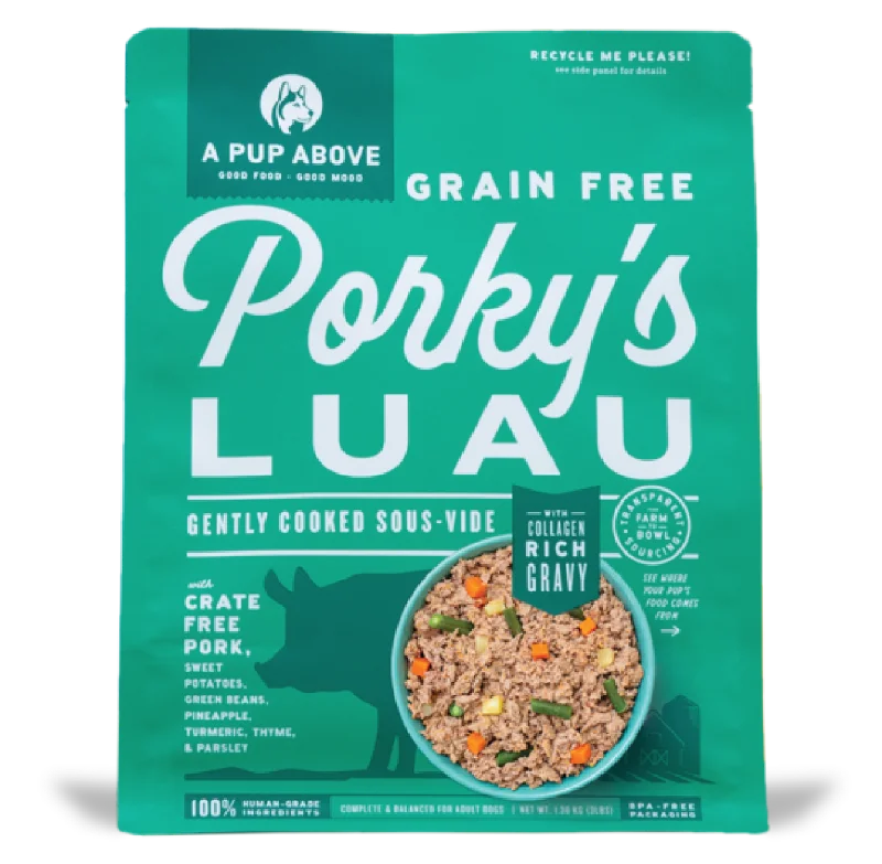 A Pup Above Porky's Luau Dog Food