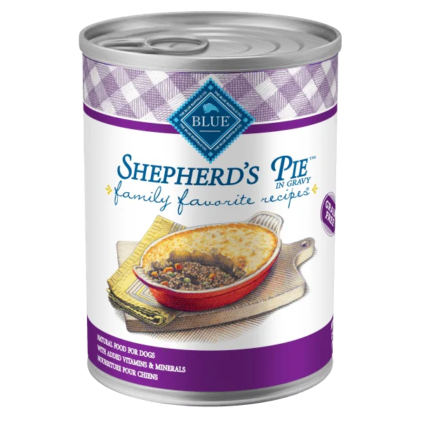 BLUE Family Favorite Recipes Shepherd's Pie In Gravy Recipe Canned Dog Food