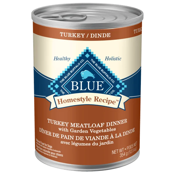 BLUE Homestyle Recipe Turkey Meatloaf Dinner Canned Dog Food