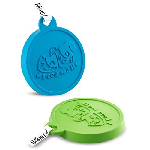 Dog Can Cover by Boshel - Set Of 2 Silicone Dog Can Lids - Maintains Freshness & Locks in Smell - Each Dog Can Lid Fits 3 Can Sizes - FDA-Approved - Dog Food Lid Is Suitable For People & Pet Food Can