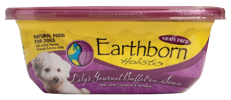 Earthborn Holistic Lily's Gourmet Buffet Lamb Gourmet Dinners Grain Free Moist Dog Food Tubs