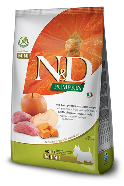 Farmina N&D Pumpkin Formula Mini Wild Boar, Pumpkin & Apple Adult Dog Food