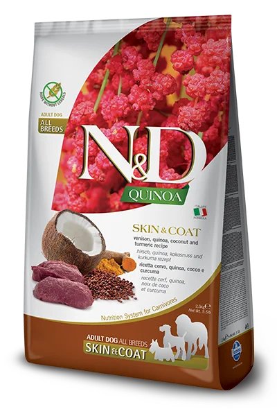 Farmina N&D Quinoa Skin & Coat Venison Adult Dog Food