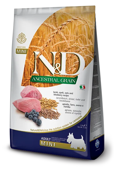 Farmina Natural & Delicious Ancestral Grain Lamb & Blueberry Adult Mini Dog Food