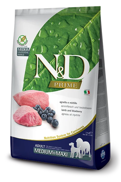 Farmina Prime N&D Natural & Delicious Lamb & Blueberry Adult Medium & Maxi Dog Food