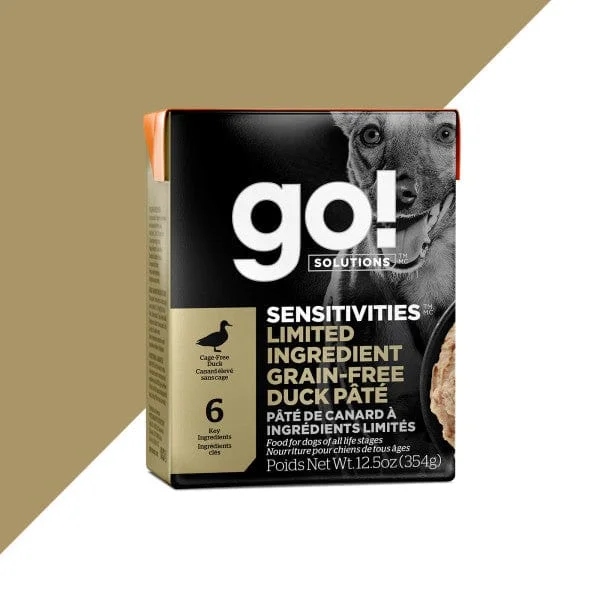 Go! Solutions Sensitivities Limited Ingredient Grain Free Duck Pate Wet Dog Food, 12.5oz