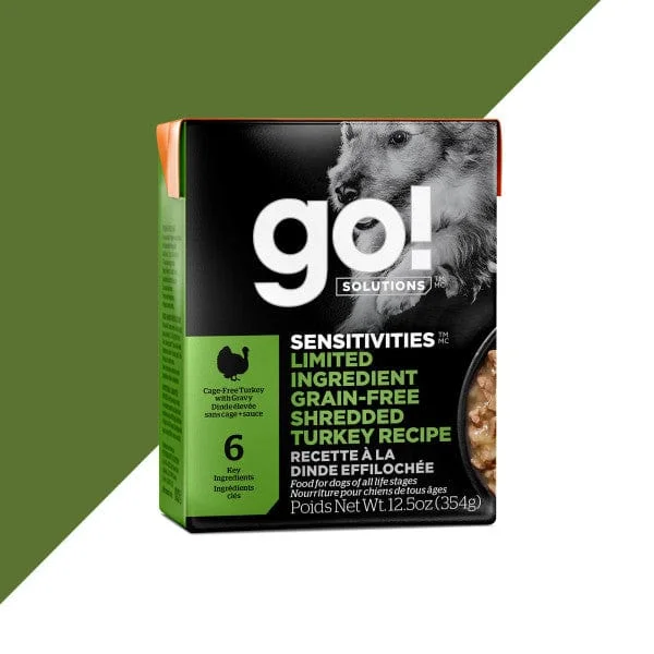 Go! Solutions Sensitivities Limited Ingredient Grain Free Shredded Turkey Recipe Wet Dog Food, 12.5oz