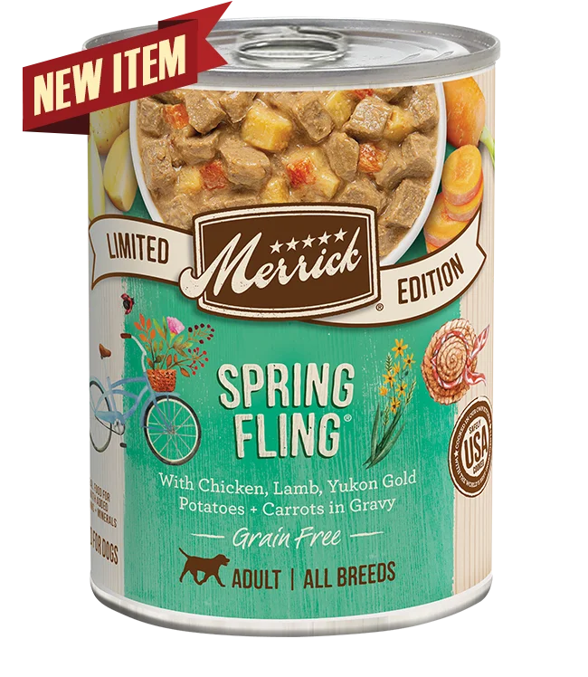 Merrick Limited Edition Grain Free Spring Fling Canned Dog Food; 12.7- Oz Cans, Case of 12