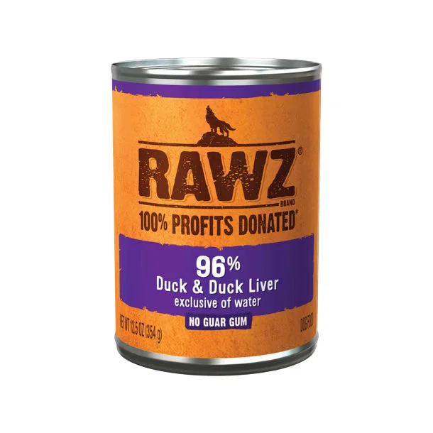 Rawz 96% Duck & Duck Liver Pate Dog Food Can