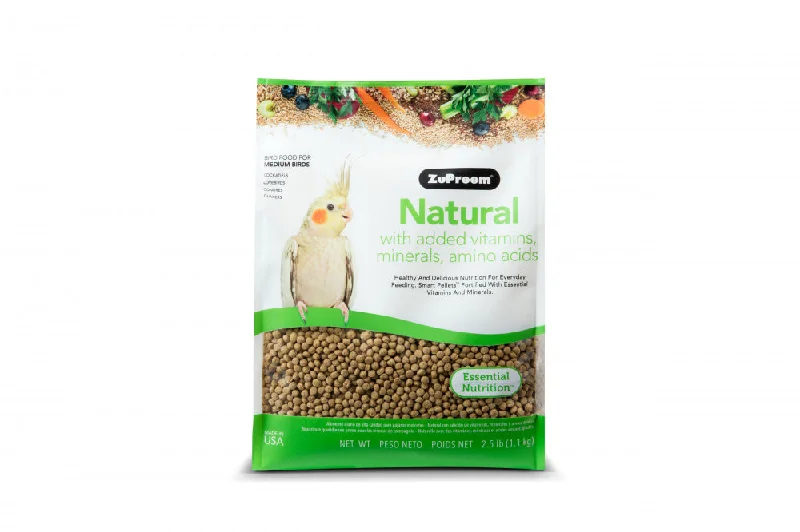 Zupreem Natural Food with Added Vitamins Minerals Amino Acids for Medium Birds