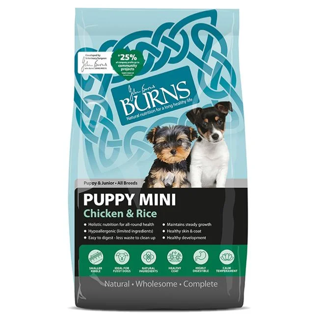 Burns Mini | Holistic Gluten Free Dry Dog Food | Small Breed Puppy | Chicken & Rice