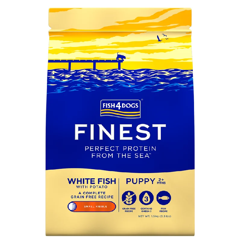 Fish4Dogs Finest | Grain Free Dry Dog Food | Small Breed Puppy | White Fish with Potato