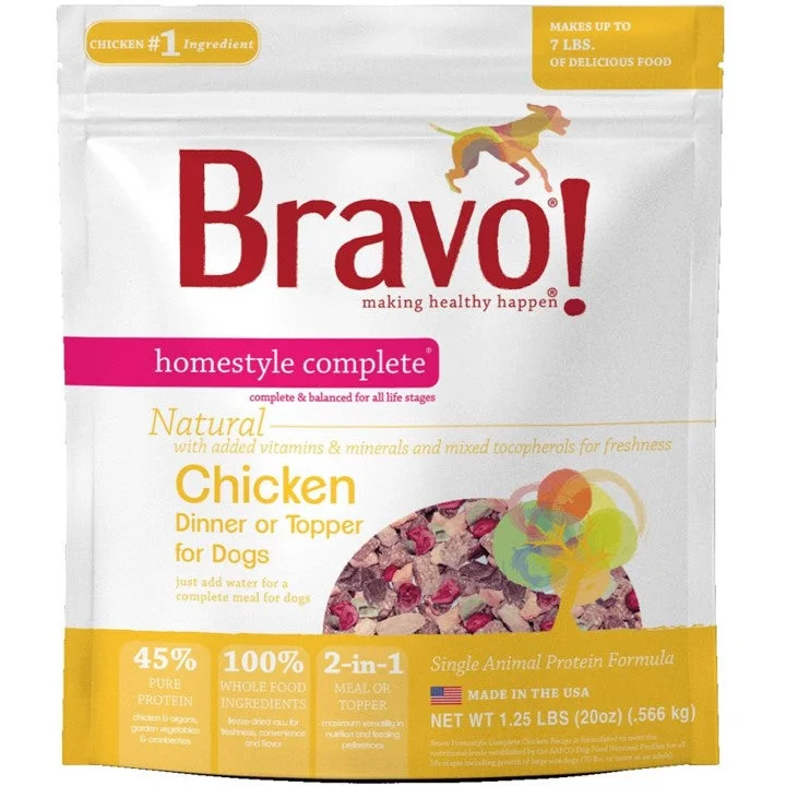 Bravo Freeze Dried Homestyle Complete Chicken Dinner Dog Food