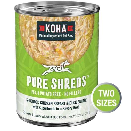 KOHA Pure Shreds Shredded Chicken & Duck Entrée Wet Dog Food