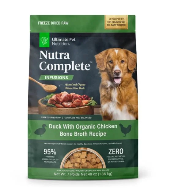 Ultimate Pet Nutrition Nutra Complete Infusions 95% Duck with Organic Chicken Freeze-Dried Dog Food