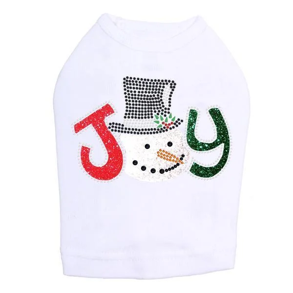 Joy Snowman Rhinestone Dog Tank