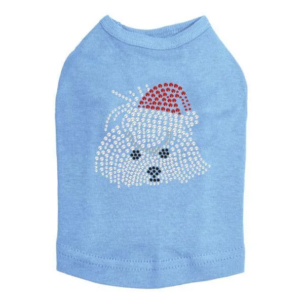 Maltese Santa Rhinestone Dog Tank