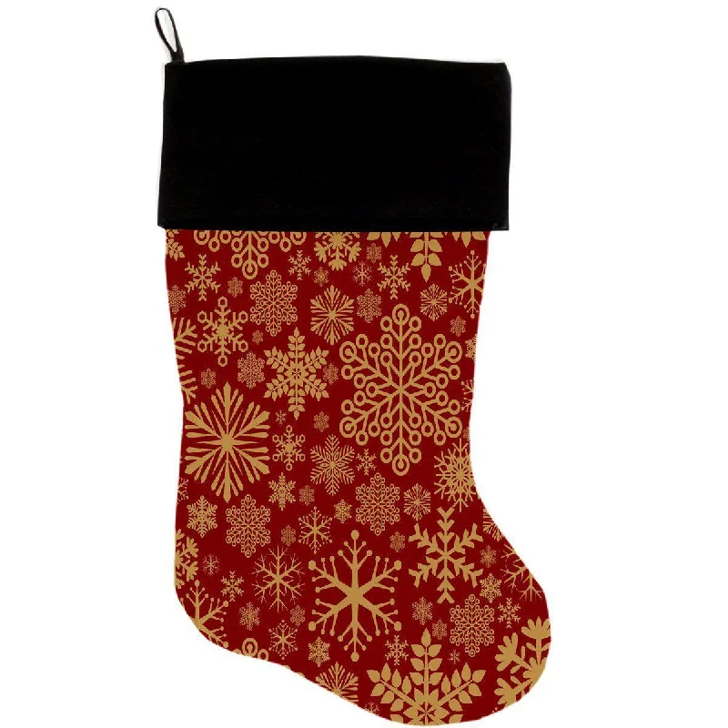 Red Snowflakes Christmas Stocking