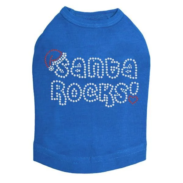 Santa Rocks Rhinestone Dog Tank