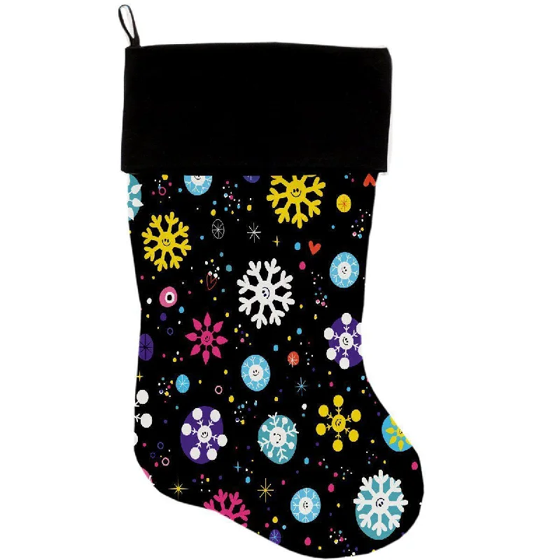 Smiley Snowflakes Christmas Stocking