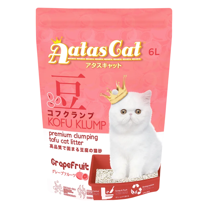 Aatas Cat Premium Clumping Tofu Cat Litter - Kofu Klump Grapefruit 6L