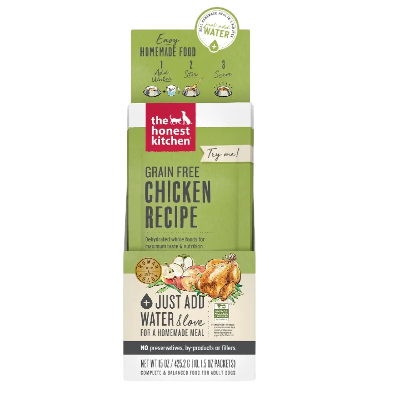 The Honest Kitchen Dehydrated Dog Food Grain-Free Chicken 1oz Single Serve x 10ct CASE